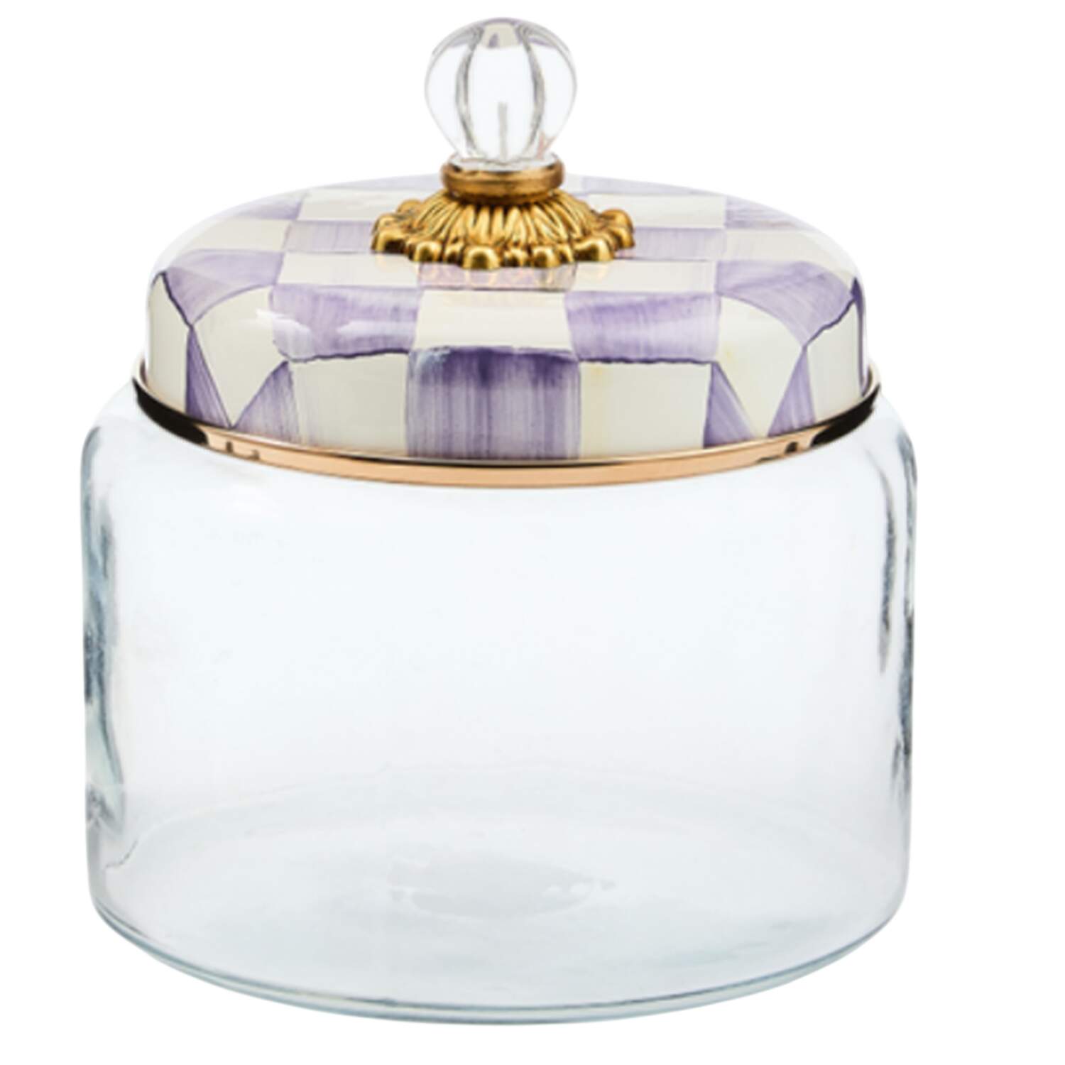 Violet Check Medium Glassware Canister by MacKenzie-Childs-1