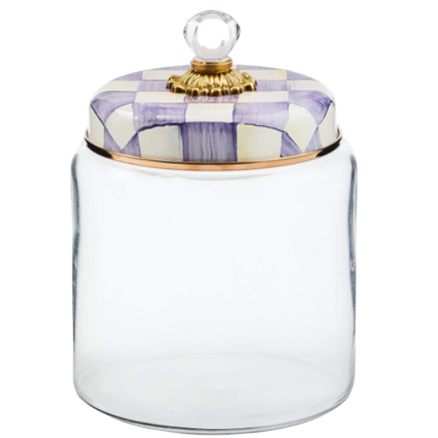 Violet Check Large Glassware Canister by MacKenzie-Childs-1