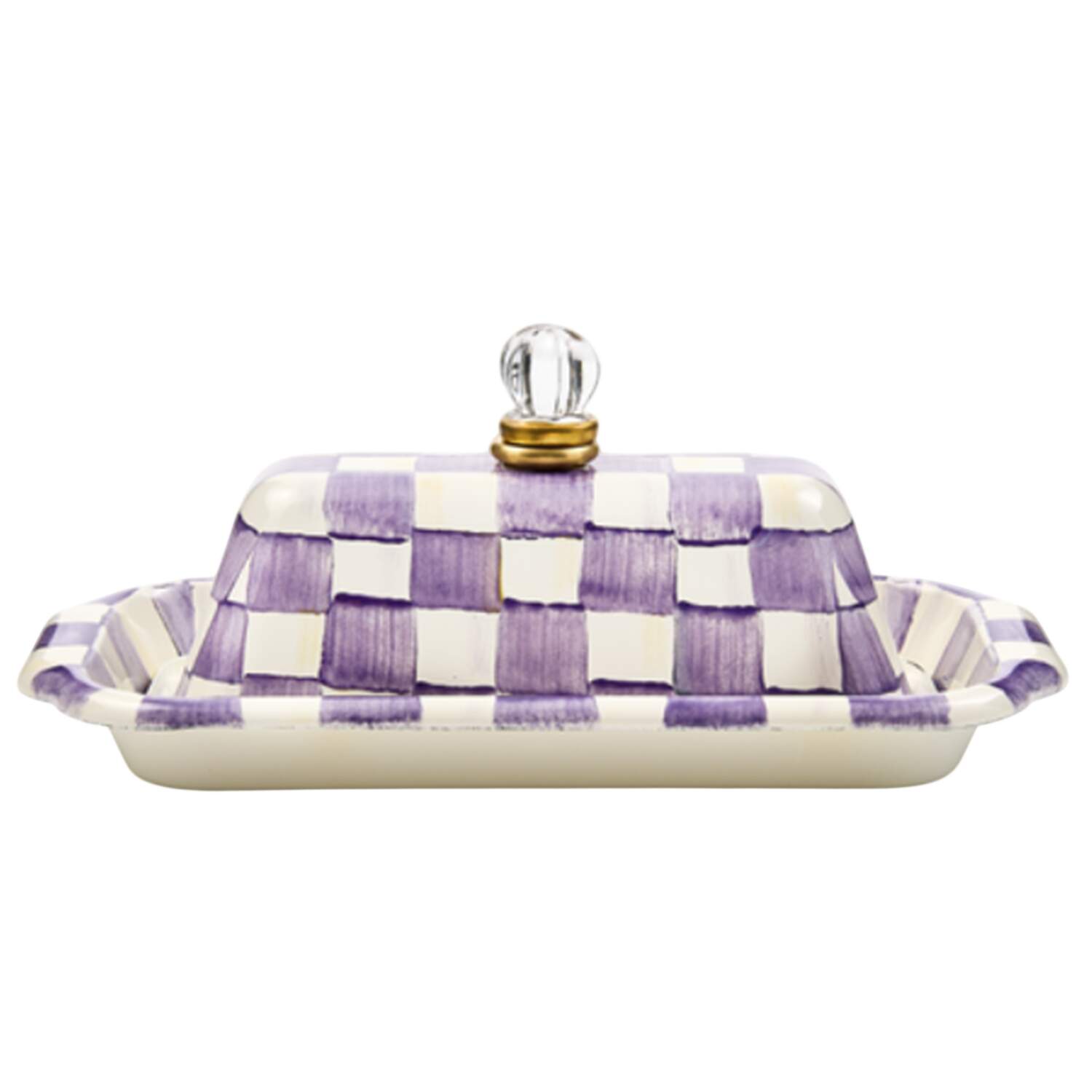 Violet Check 1/4 Lb Covered Butter by MacKenzie-Childs-1