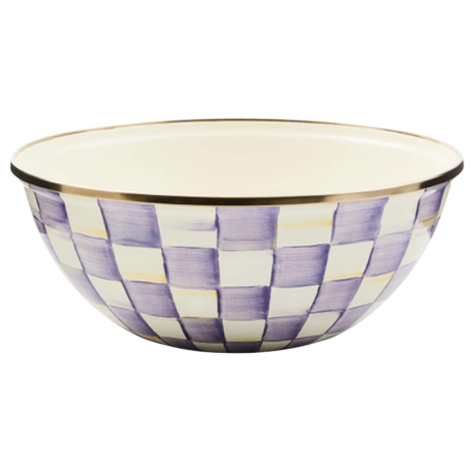 Violet Check 9" All Purpose Serving Bowl by MacKenzie-Childs-1