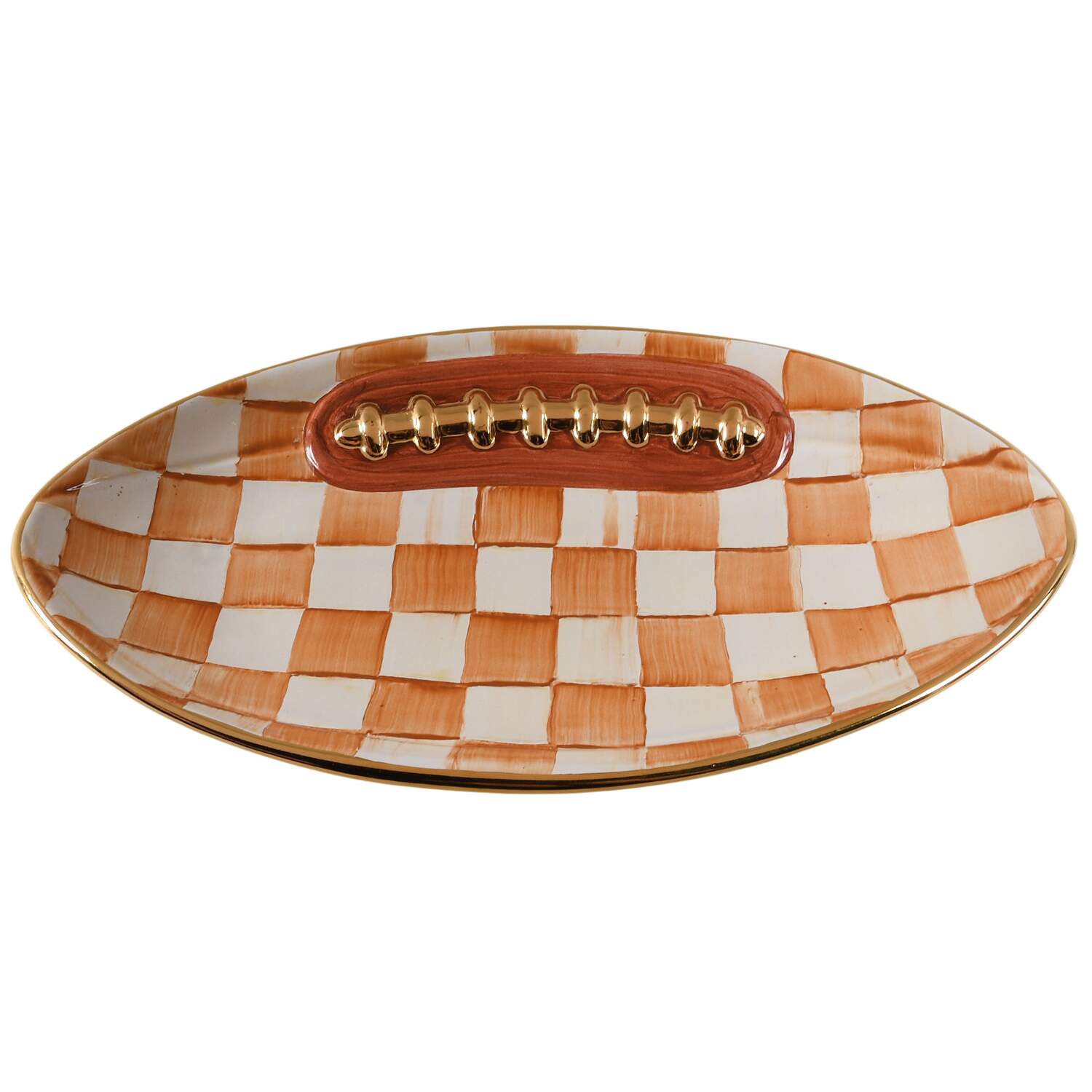 Courtly Check Football & Basketball Platter&Plates 13" Oval Serving Platter by MacKenzie-Childs-1