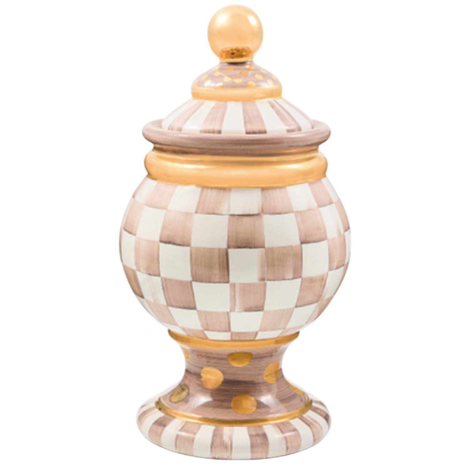 Mocha Check (Ceramic) Medium Canister & Lid by MacKenzie-Childs-1