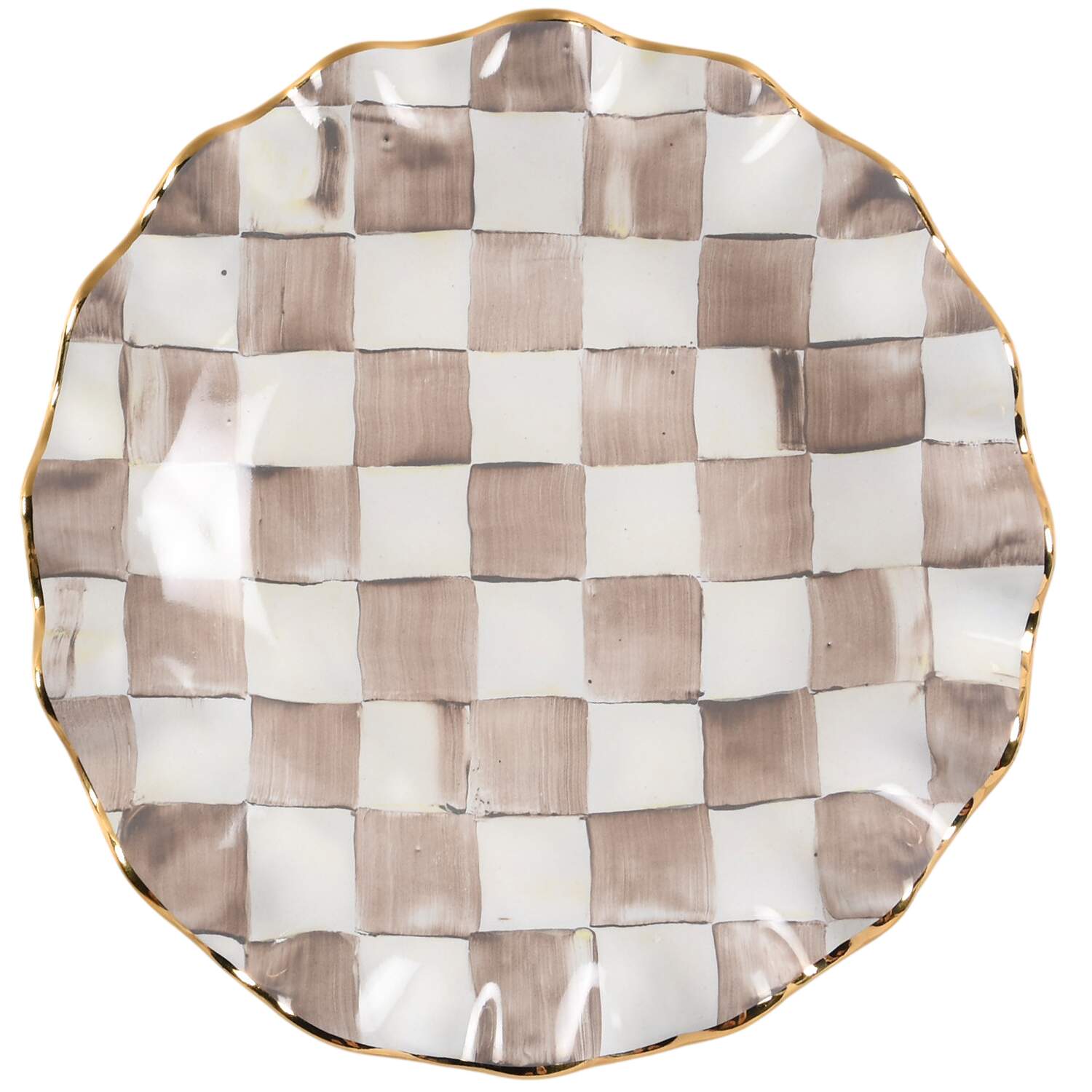 Mocha Check (Ceramic) Salad/Dessert Plate by MacKenzie-Childs-1