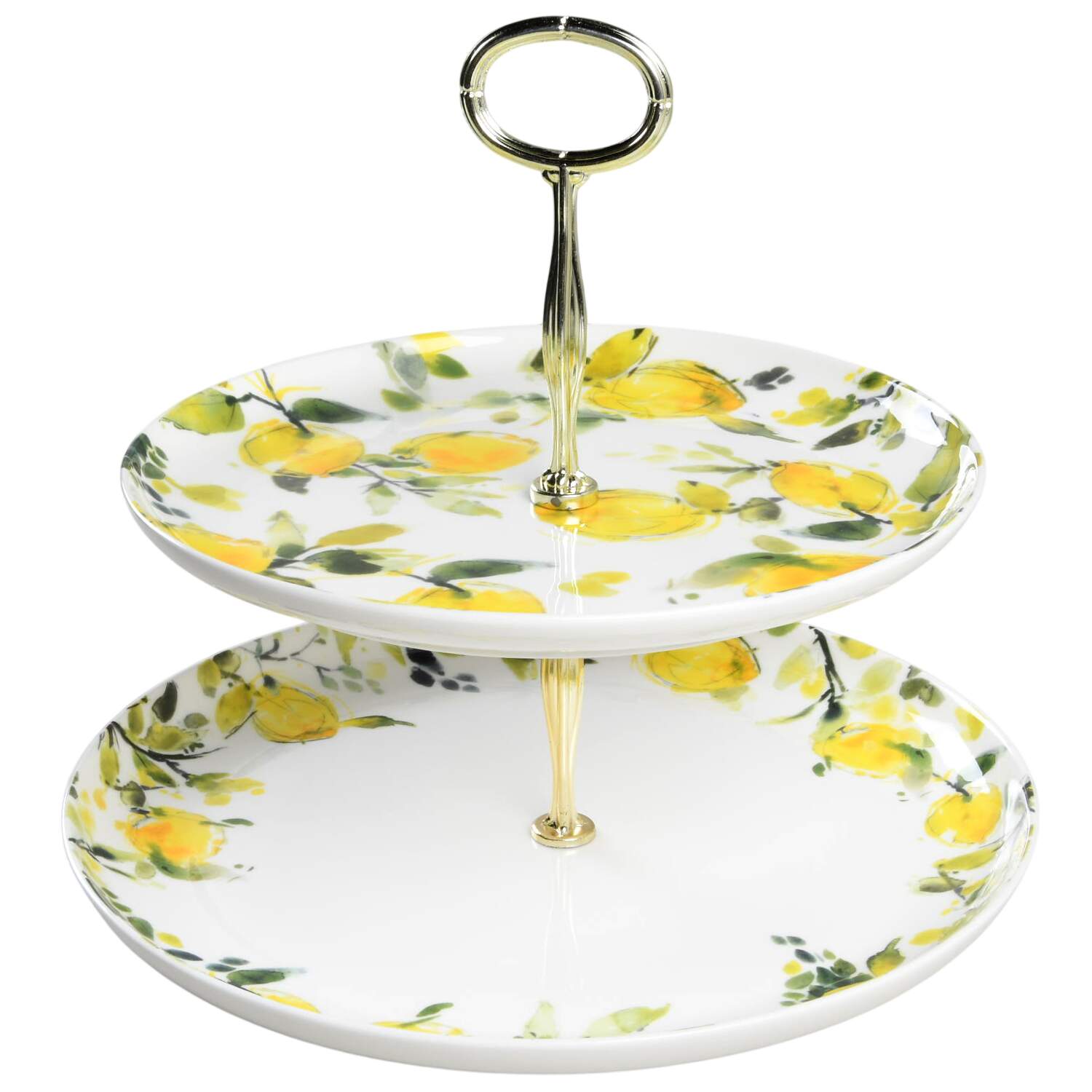 Lemon Drop 6 5/8"-10"  2 Tiered Serving Tray (Dp, Sp) HC by Mikasa-1