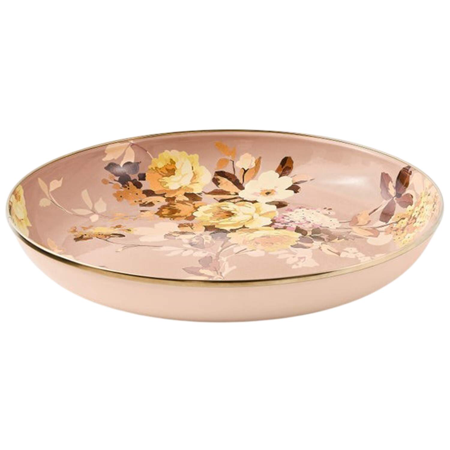 Wild Rose  Mauve (Enamelware) 13" Shallow Round Bowl by MacKenzie-Childs-1