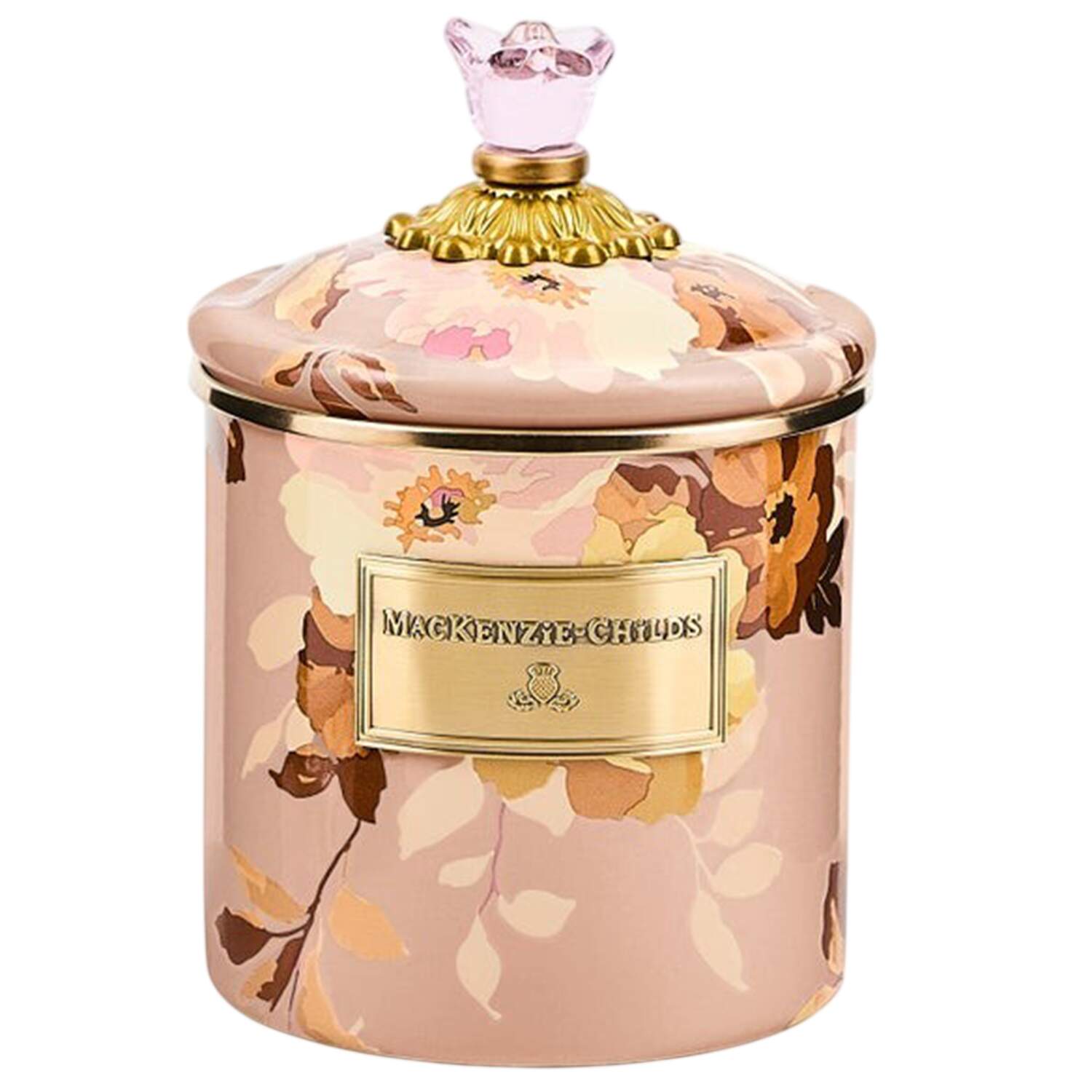 Wild Rose  Mauve (Enamelware) Small Canister & Lid by MacKenzie-Childs-1