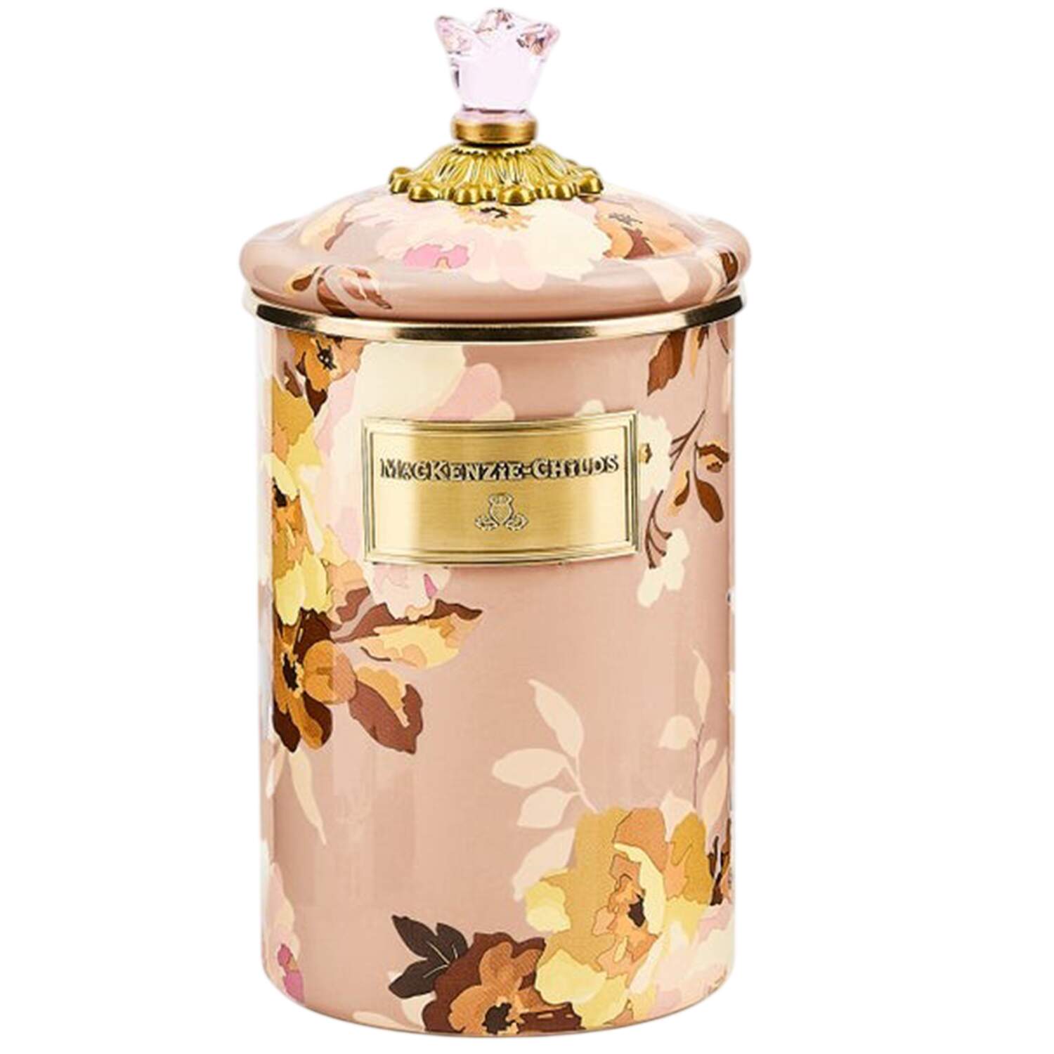 Wild Rose  Mauve (Enamelware) Large Canister & Lid by MacKenzie-Childs-1