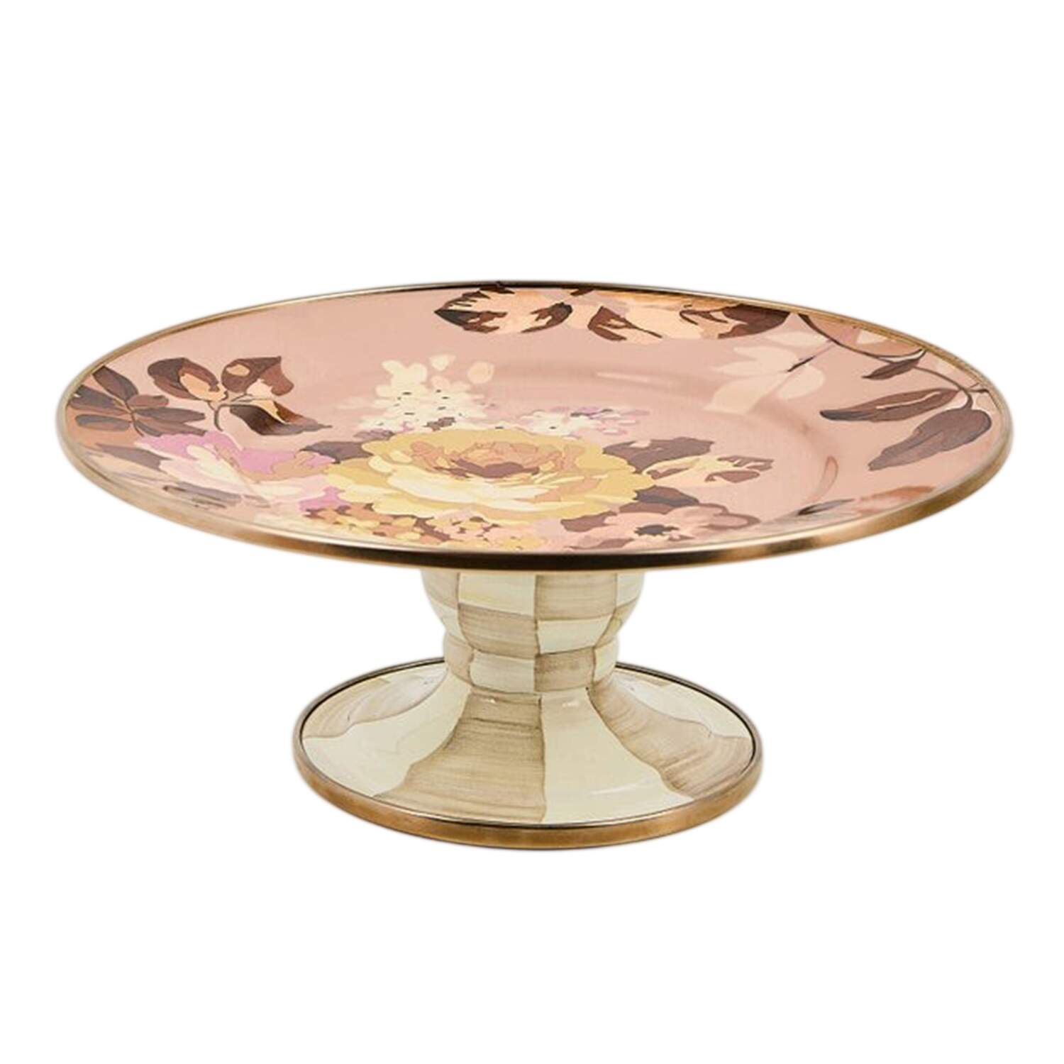 Wild Rose  Mauve (Enamelware) 8" Diameter Pedestal Cake Stand by MacKenzie-Childs-1