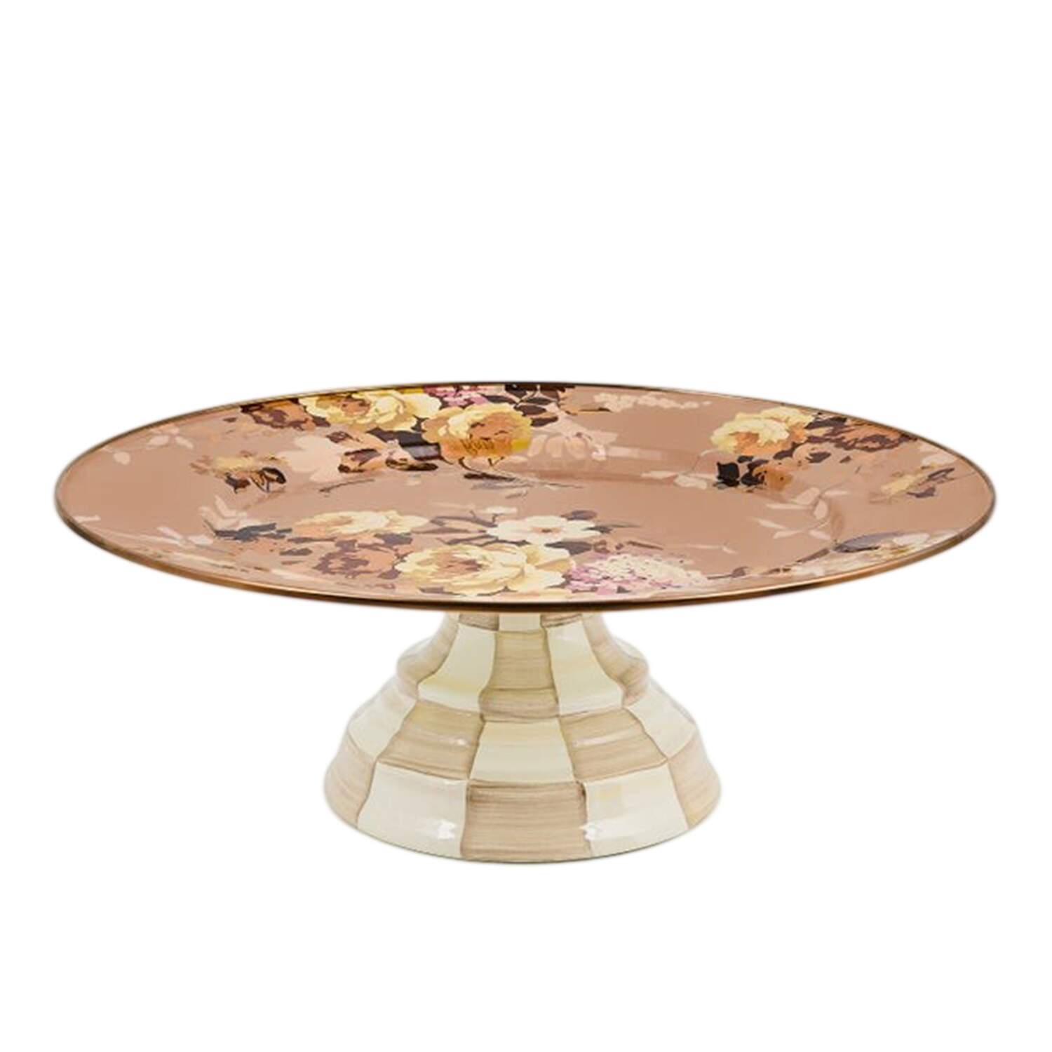 Wild Rose  Mauve (Enamelware) 16" Diameter Pedistal Cake Stand by MacKenzie-Childs-1