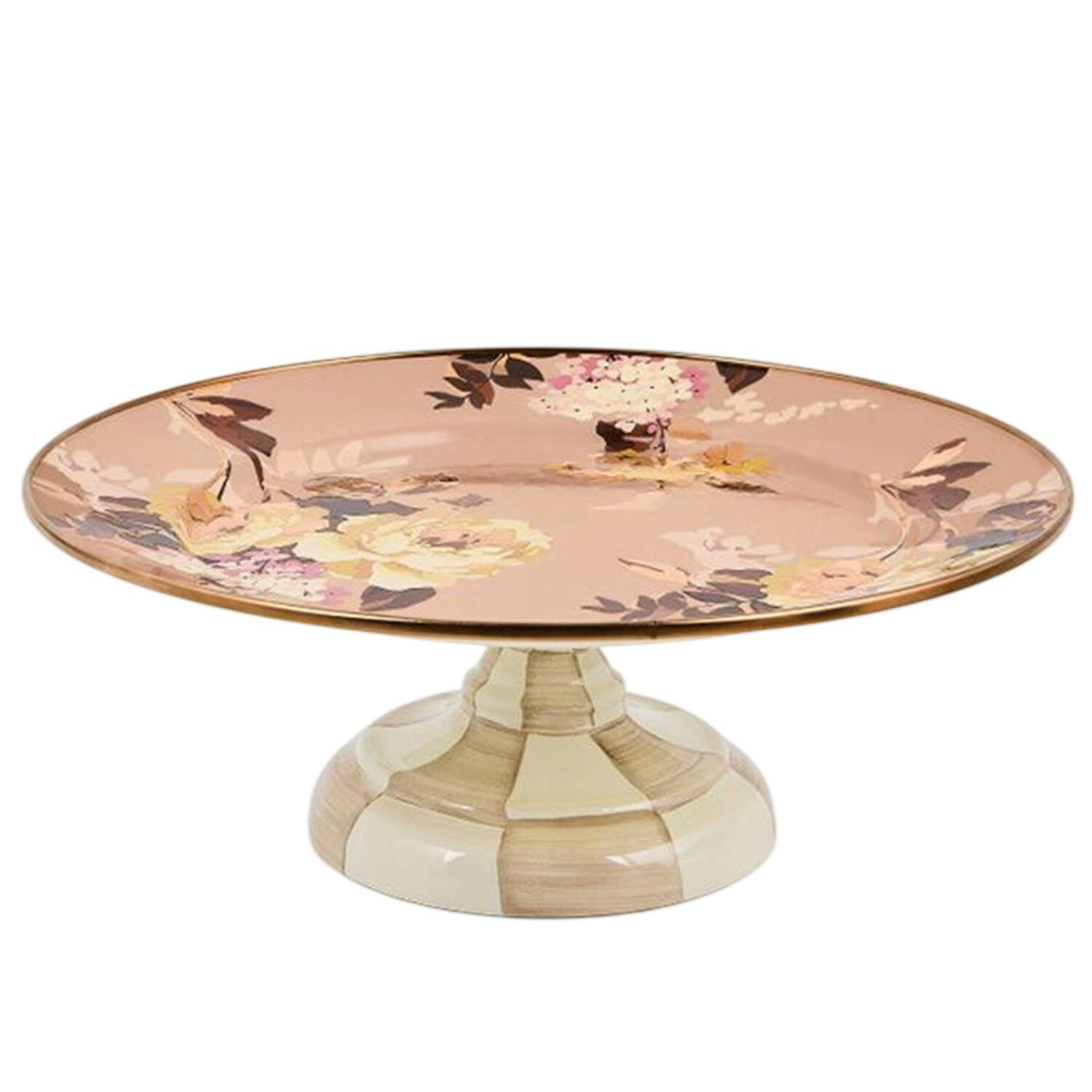 Wild Rose  Mauve (Enamelware) 12" Diameter Pedestal Cake Stand by MacKenzie-Childs-1