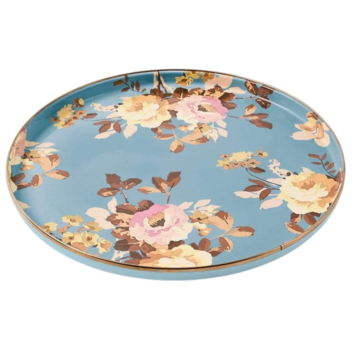 Wild Rose Slate (Enamelware) 14" Round Tray by MacKenzie-Childs-1
