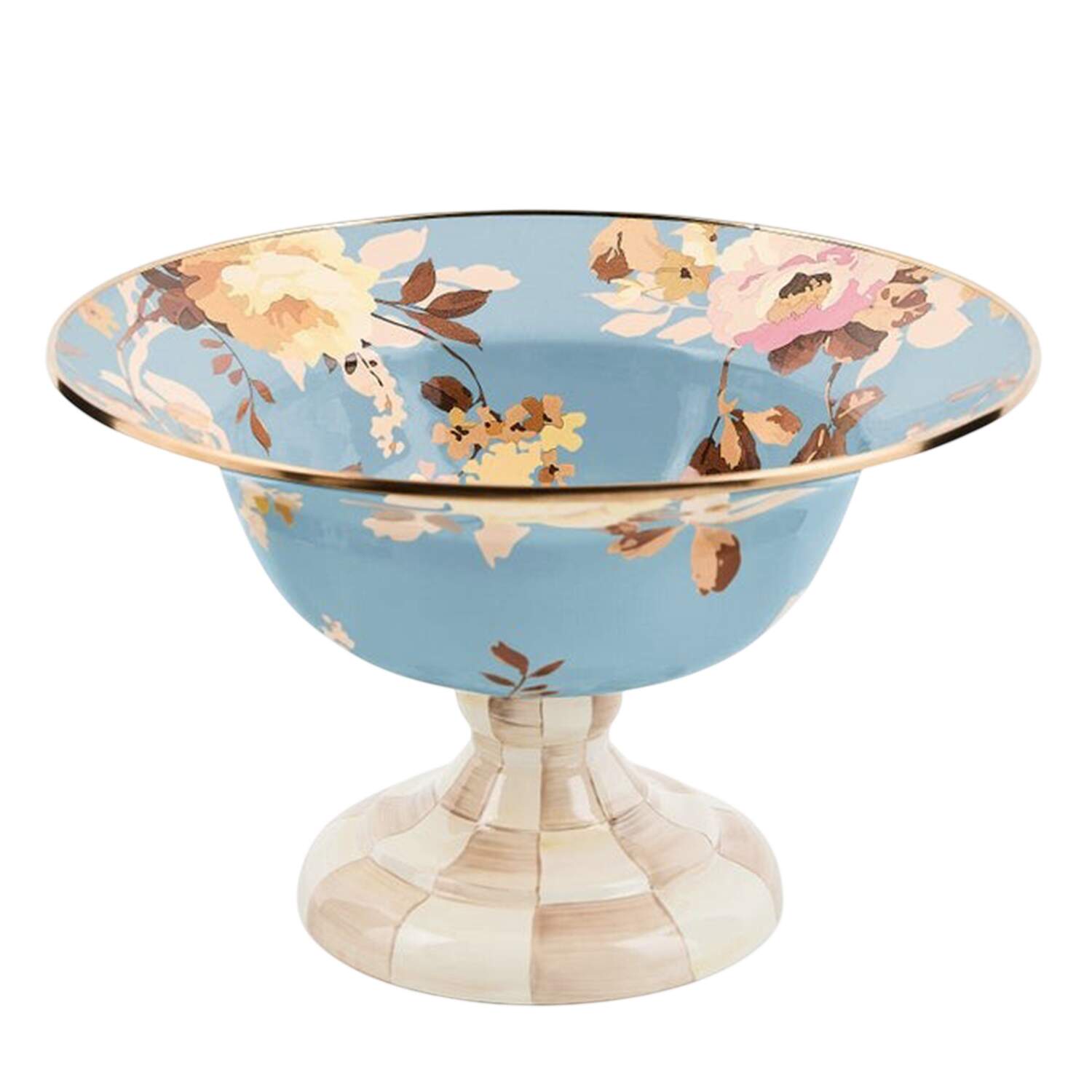 Wild Rose Slate (Enamelware) Round Compote (Height X Width) by MacKenzie-Childs-1