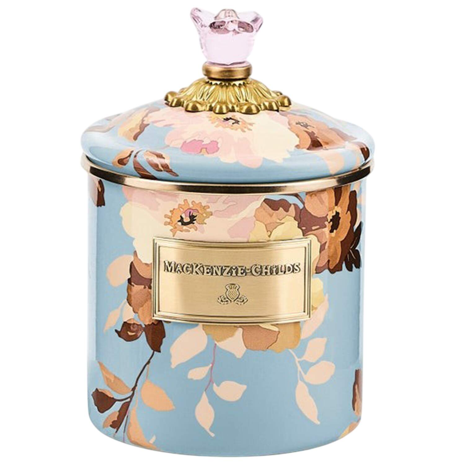 Wild Rose Slate (Enamelware) Small Canister & Lid by MacKenzie-Childs-1