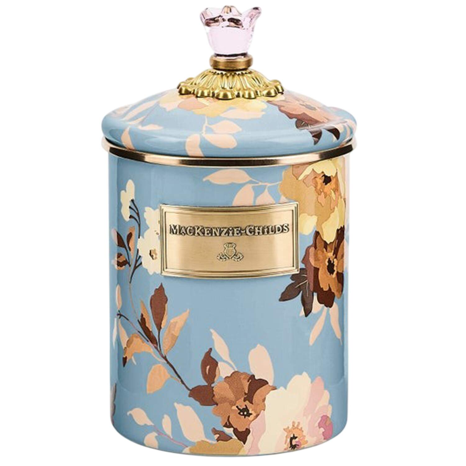 Wild Rose Slate (Enamelware) Medium Canister & Lid by MacKenzie-Childs-1