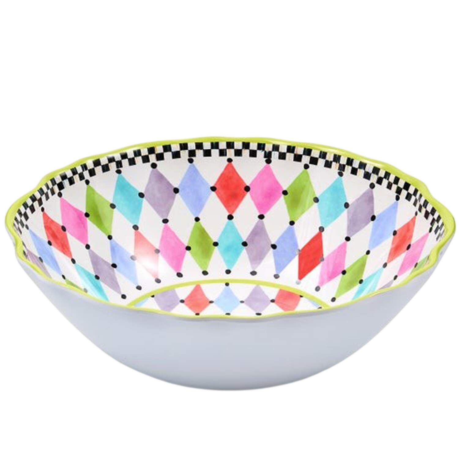 Palm Springs (Melamine) 12" Large Salad Serving Bowl by MacKenzie-Childs-1
