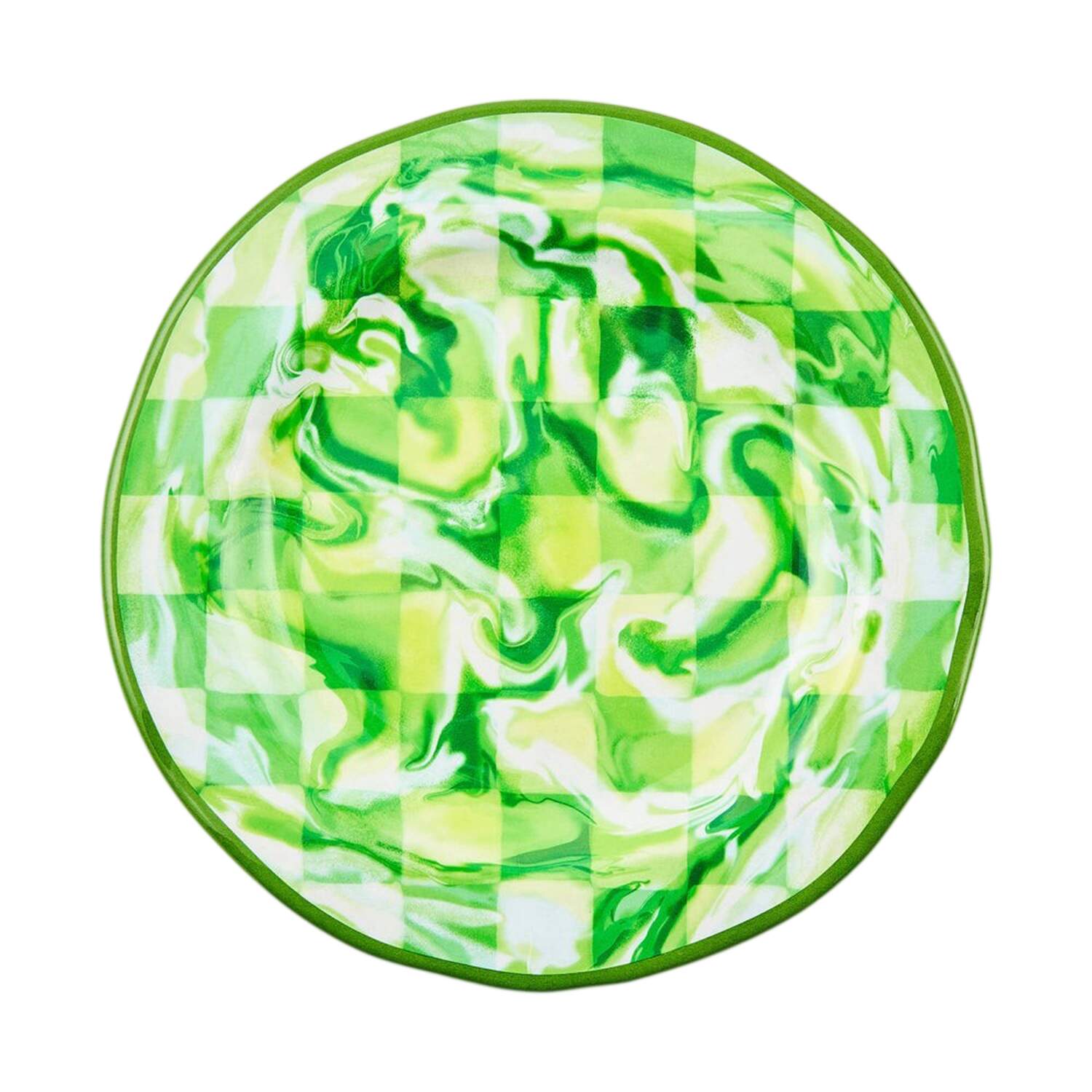 Green Marble Check (Melamine) Salad/Dessert Plate by MacKenzie-Childs-1