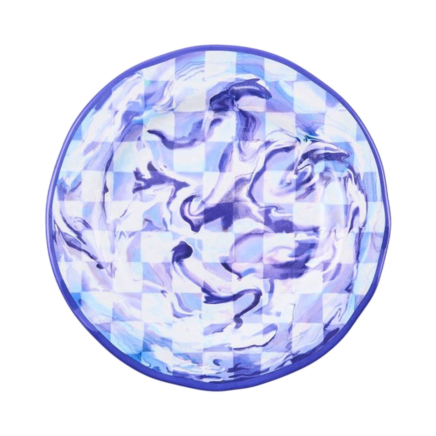 Blue Marble Check (Melamine) Dinner Plate by MacKenzie-Childs-1