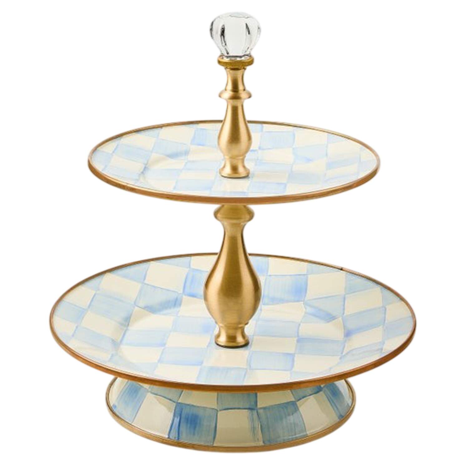 Sky Check (Enamelware) 2-Tier Serving Tray by MacKenzie-Childs-1