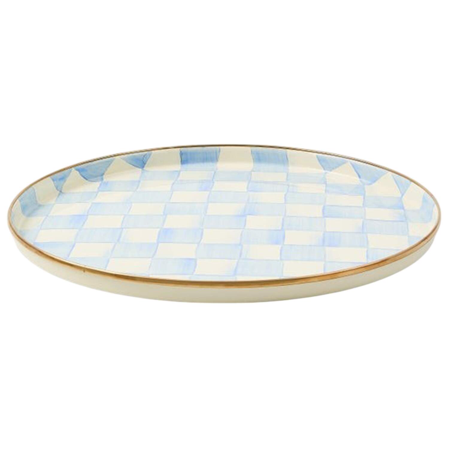 Sky Check (Enamelware) 14" Round Tray by MacKenzie-Childs-1