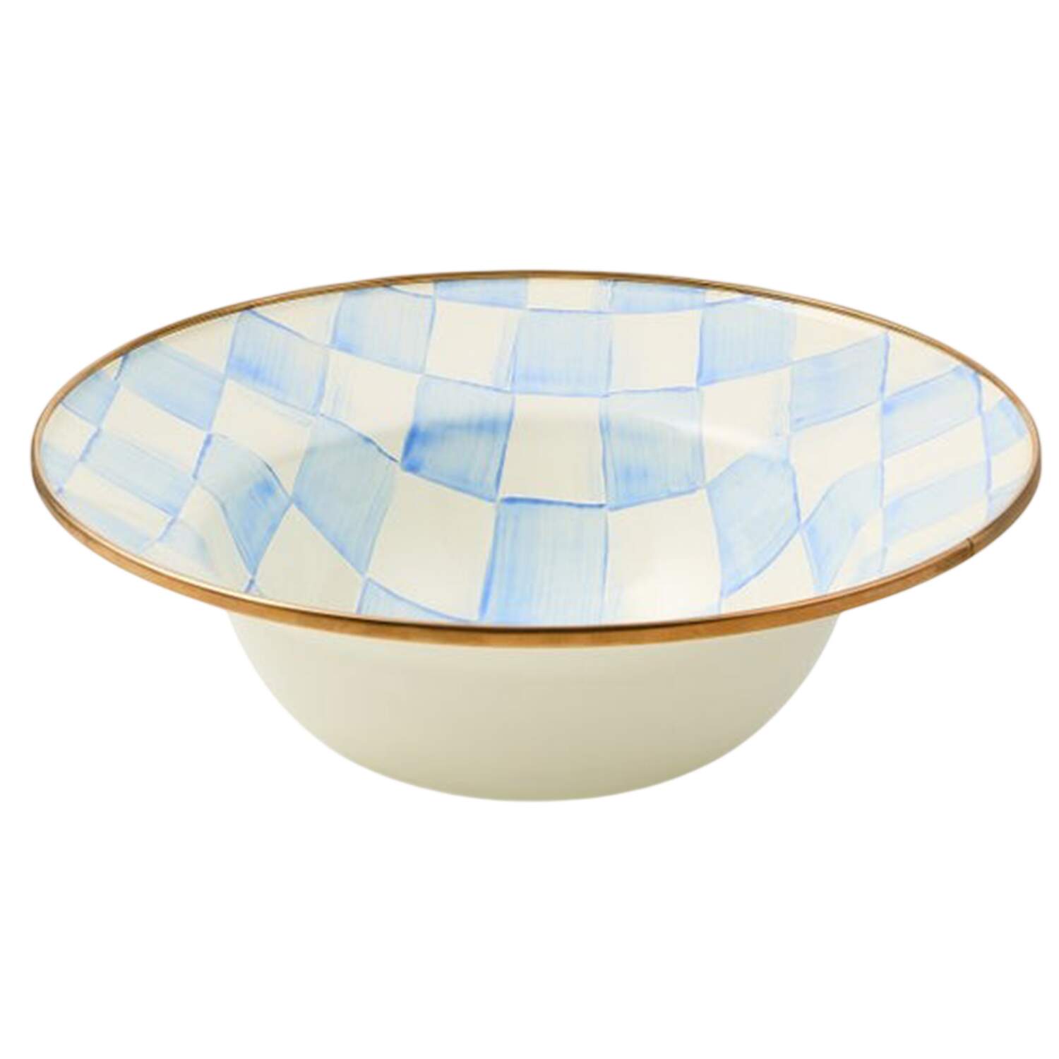Sky Check (Enamelware) 12" Round Serving Bowl by MacKenzie-Childs-1