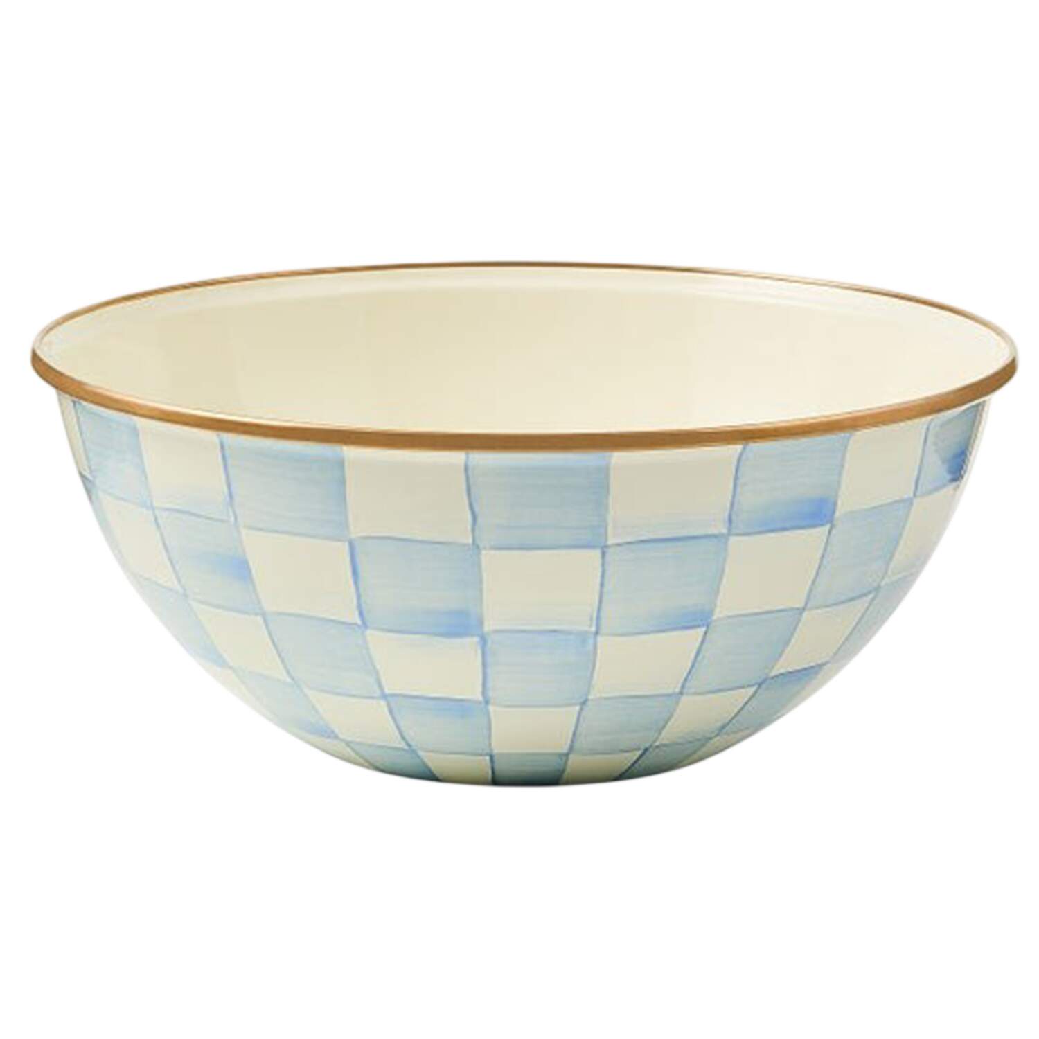 Sky Check (Enamelware) 11" Large Salad Serving Bowl by MacKenzie-Childs-1