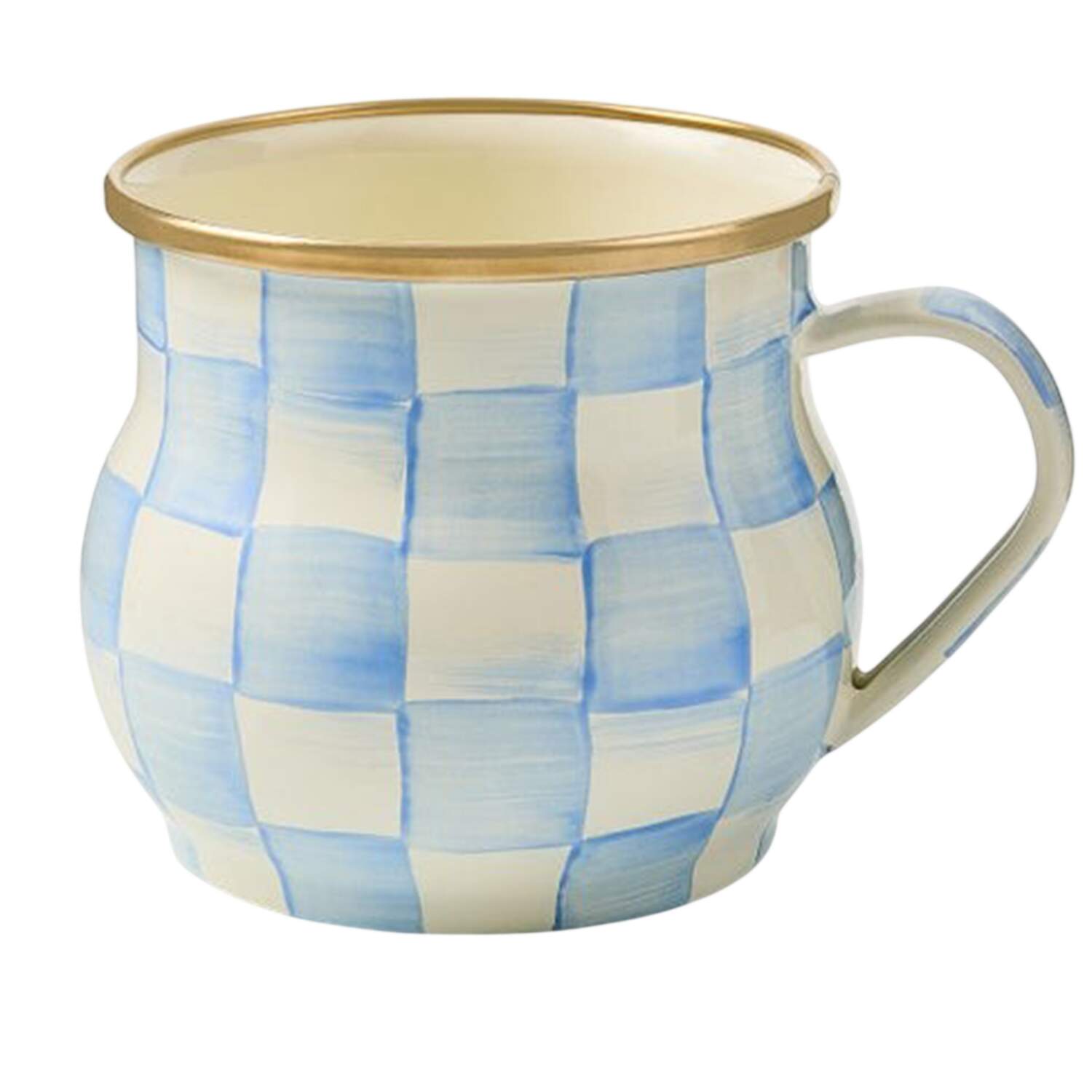 Sky Check (Enamelware) Mug by MacKenzie-Childs-1