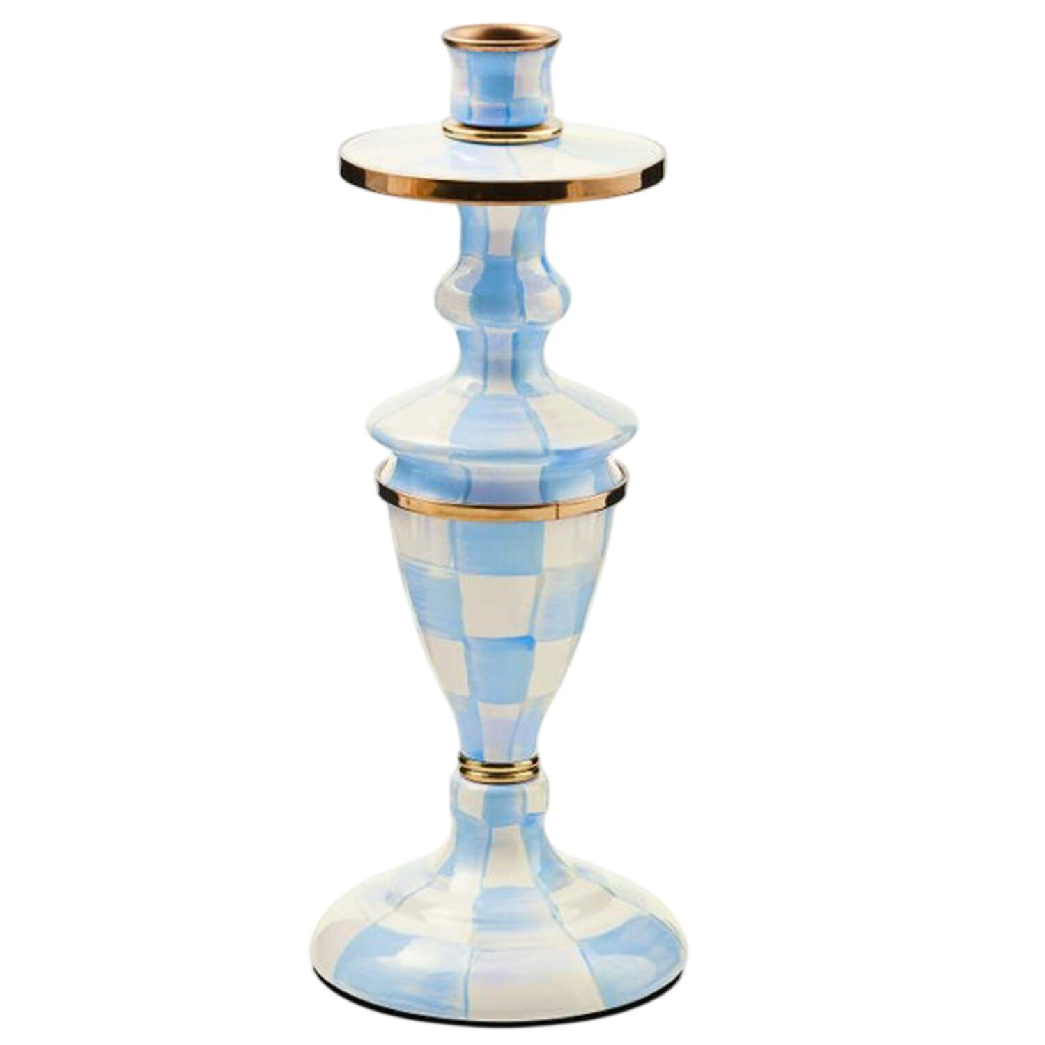 Sky Check (Enamelware) 11" Candlestick by MacKenzie-Childs-1