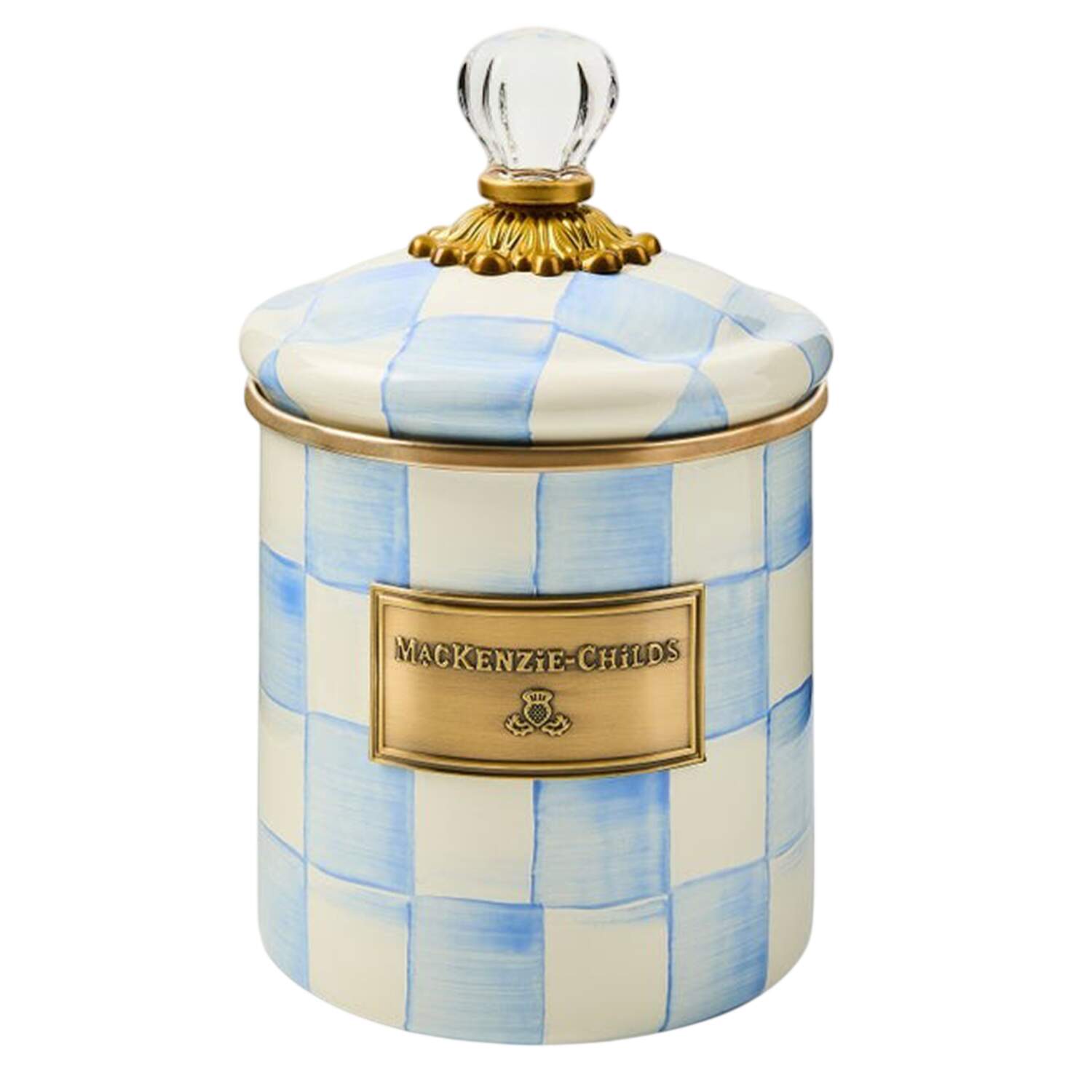 Sky Check (Enamelware) Small Canister & Lid by MacKenzie-Childs-1