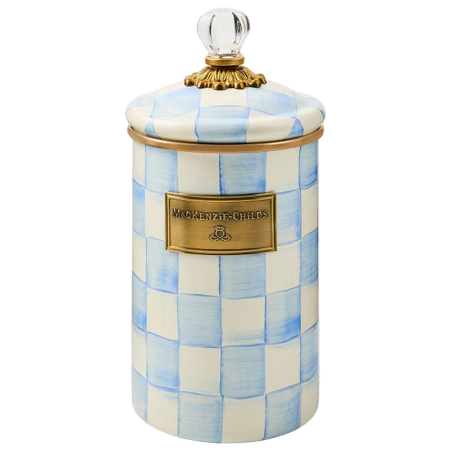 Sky Check (Enamelware) Large Canister & Lid by MacKenzie-Childs-1