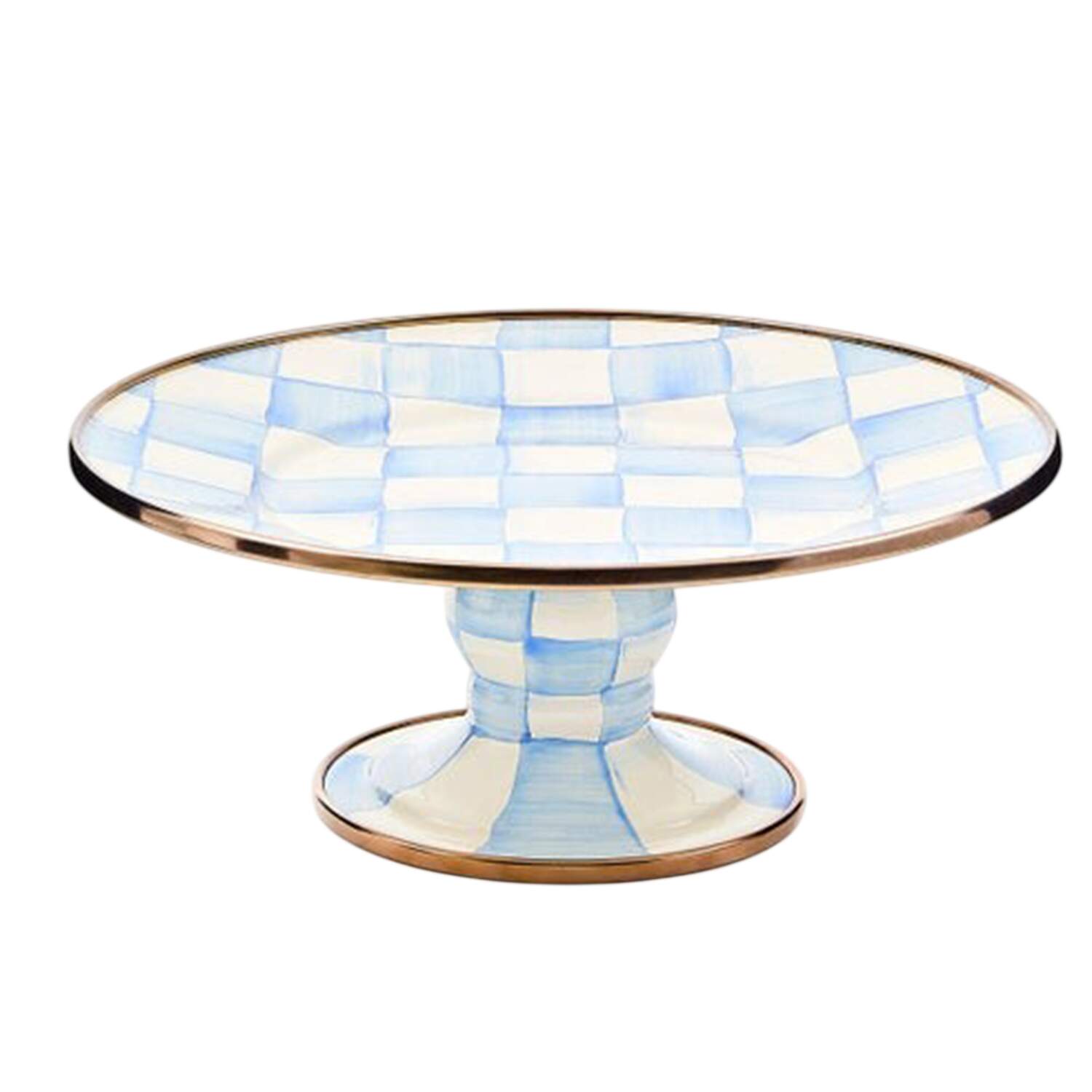 Sky Check (Enamelware) 8" Diameter Pedestal Cake Stand by MacKenzie-Childs-1