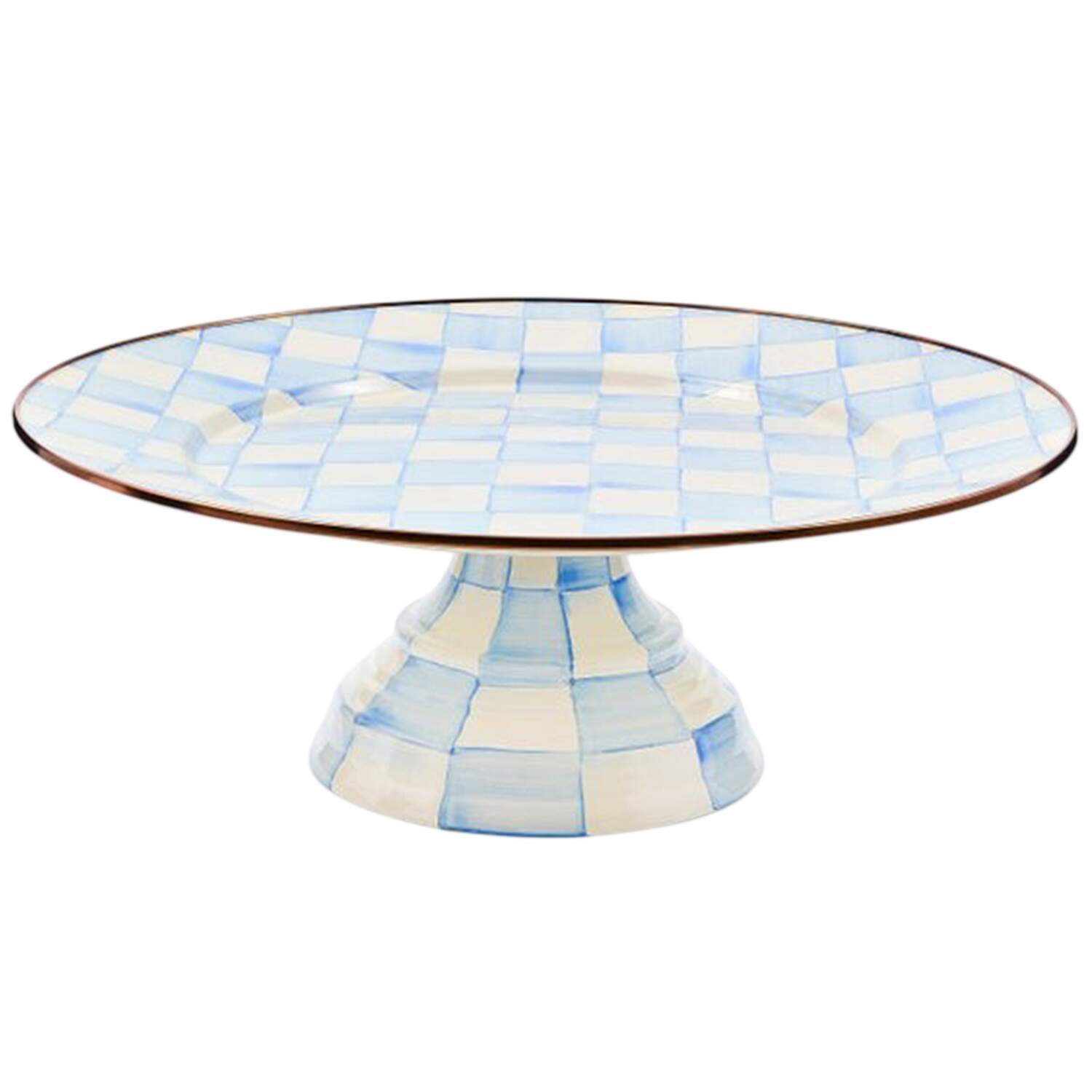 Sky Check (Enamelware) 16" Diameter Pedistal Cake Stand by MacKenzie-Childs-1
