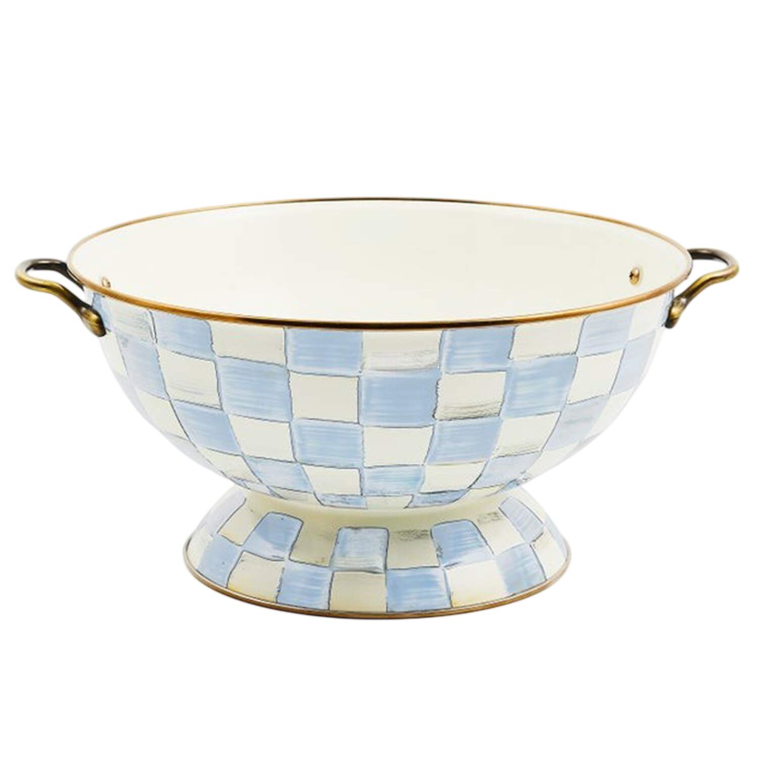 Sky Check (Enamelware) Footed Bowl by MacKenzie-Childs-1