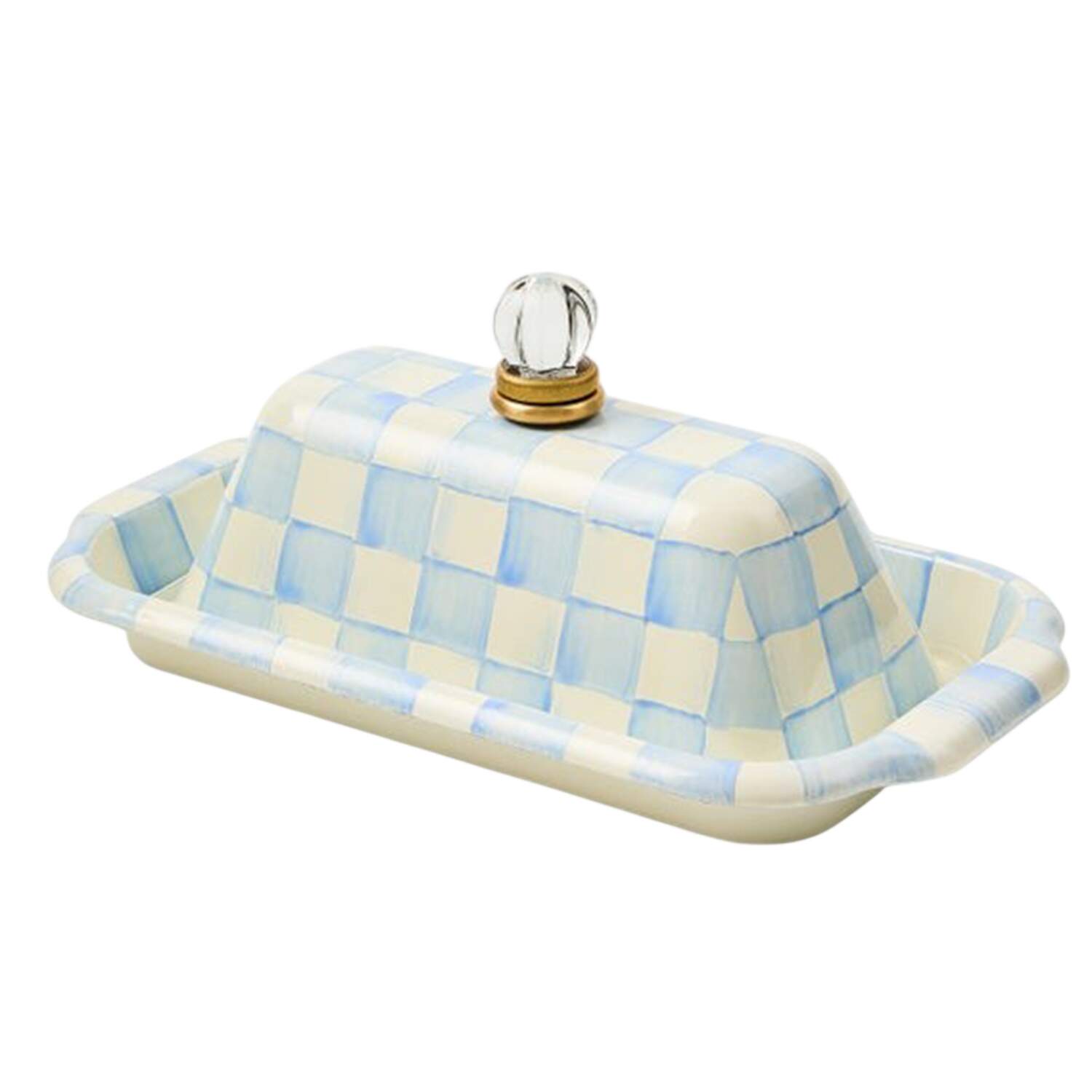 Sky Check (Enamelware) 1/4 Lb Covered Butter by MacKenzie-Childs-1