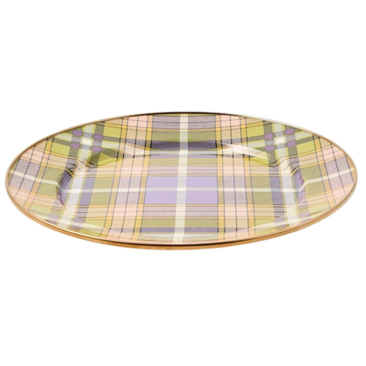 Tartan Violet (Enamelware) Service Plate (Charger) by MacKenzie-Childs-1