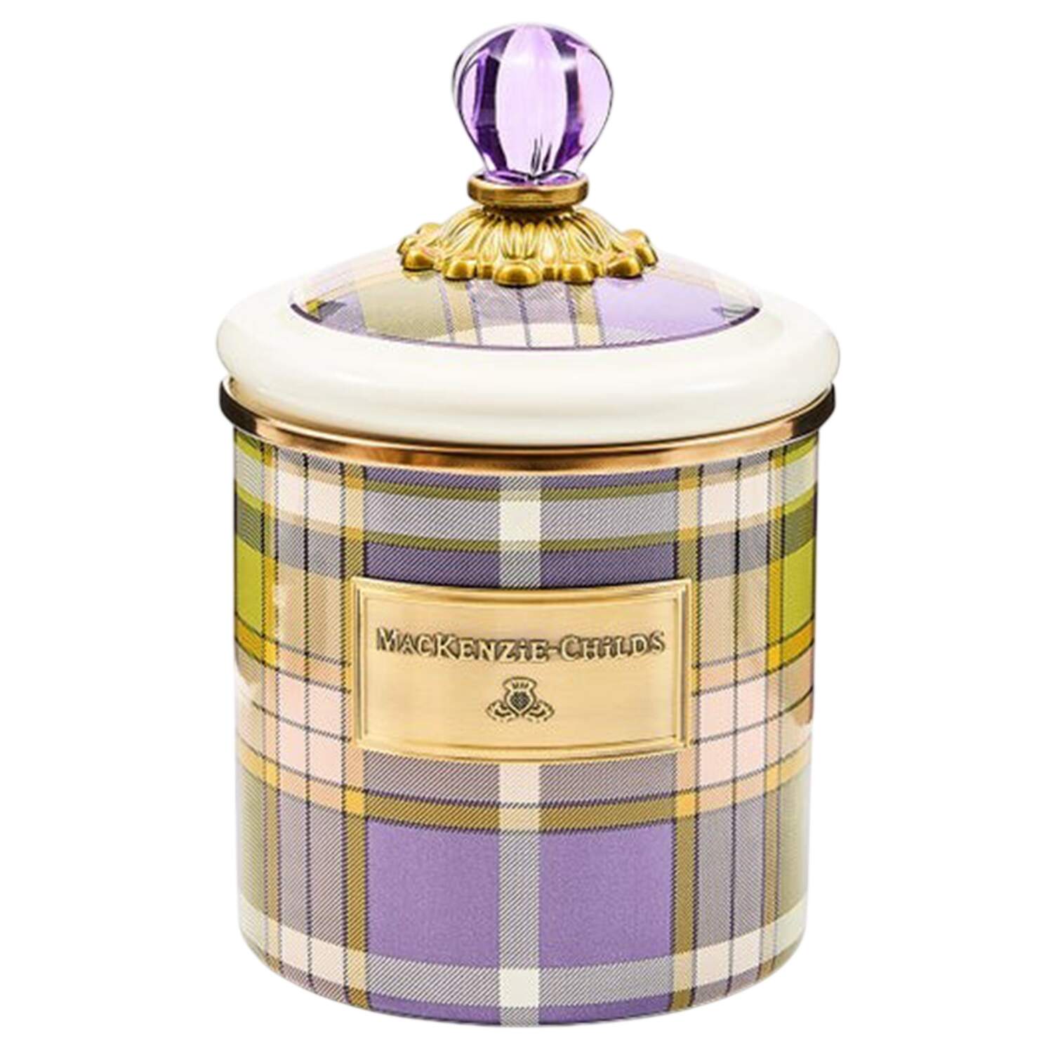 Tartan Violet (Enamelware) Small Canister & Lid by MacKenzie-Childs-1