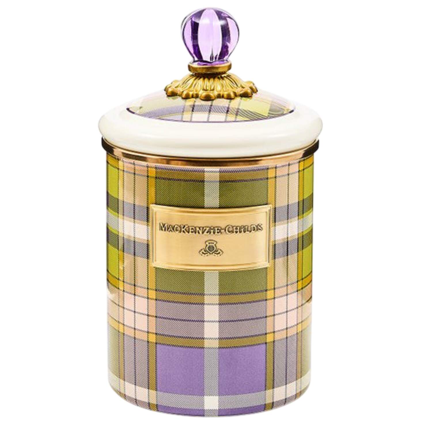 Tartan Violet (Enamelware) Medium Canister & Lid by MacKenzie-Childs-1
