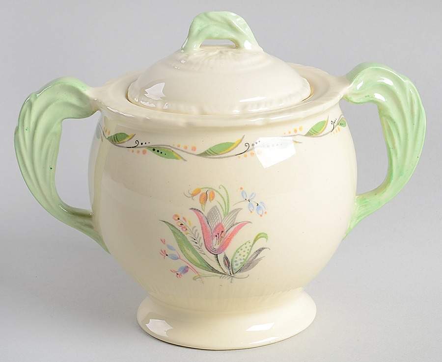 Romney Sugar Bowl & Lid by New Hall-1