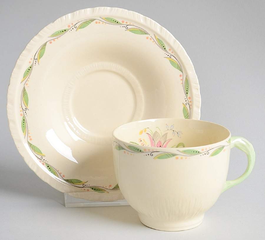 Romney Footed Cup & Saucer Set by New Hall-1