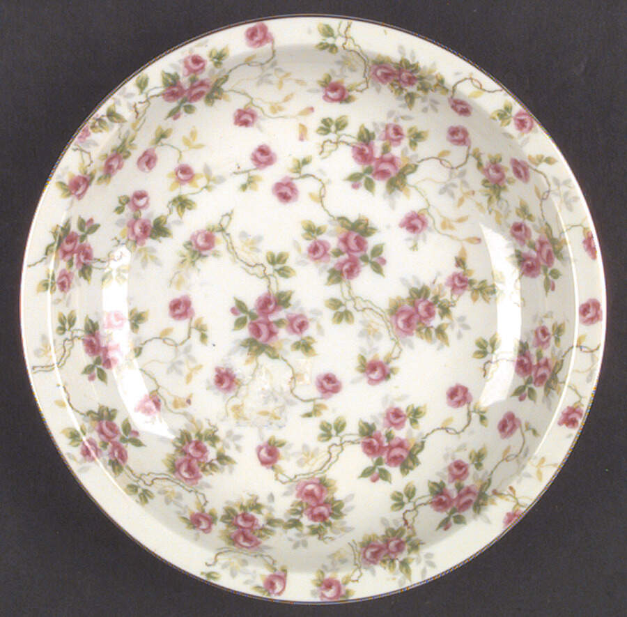 Chintz Rose Rim Soup Bowl by Nagoya Shokai-1