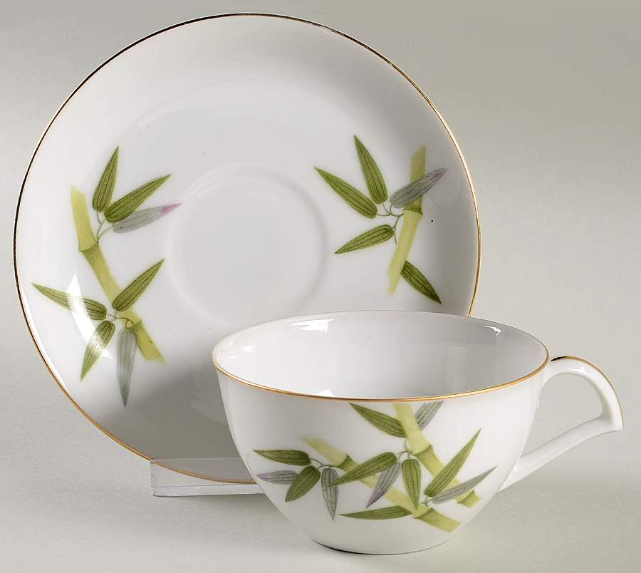 Spring Bamboo Flat Cup & Saucer Set by Narumi-1