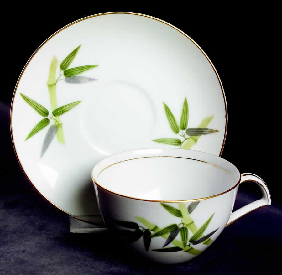 Spring Bamboo Flat Cup & Saucer Set by Narumi-1
