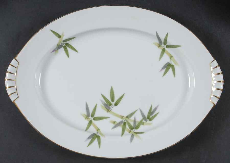 Spring Bamboo 15" Oval Serving Platter by Narumi-1