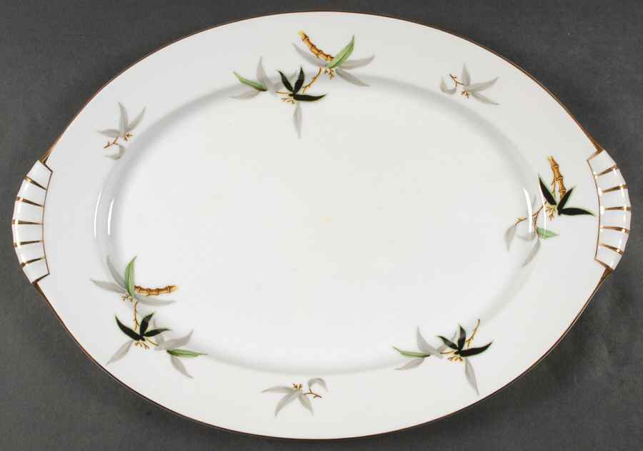 Black Bamboo 17" Oval Serving Platter by Narumi-1