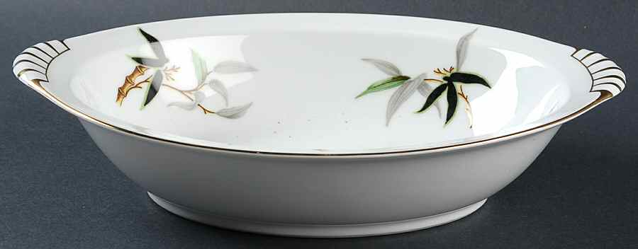 Black Bamboo 11" Oval Vegetable Bowl by Narumi-1