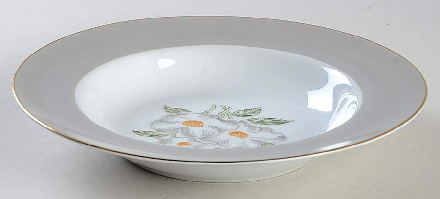 Dogwood Rim Soup Bowl by Narumi-1