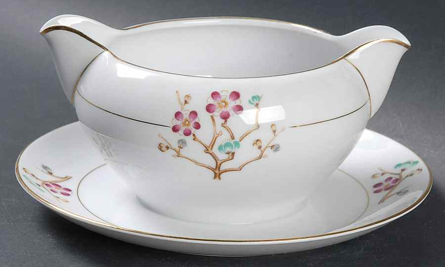 Early Spring  Gravy Boat with Attached Underplate by Narumi-1