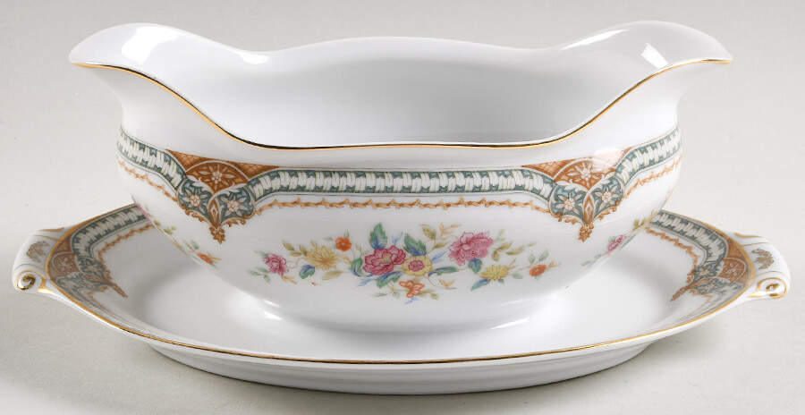 Fiesta Gravy Boat with Attached Underplate by Narumi-1