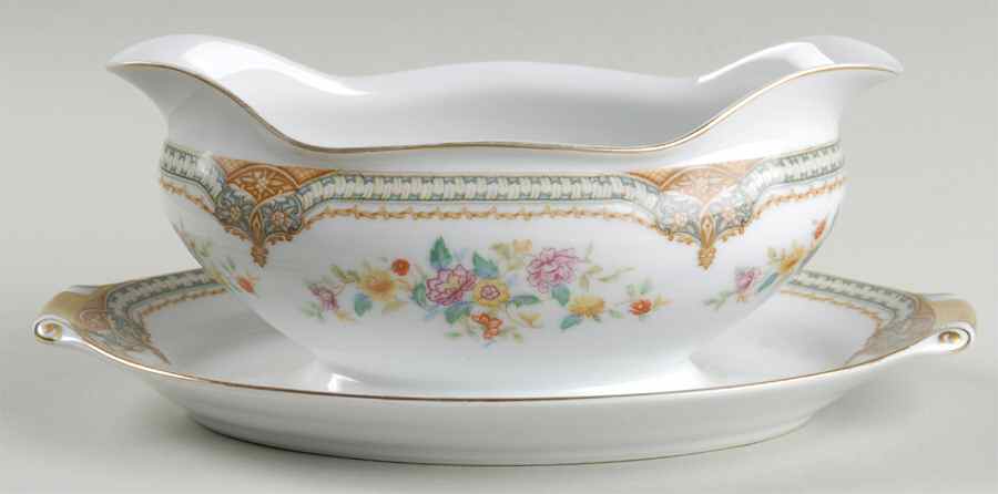 Fiesta Gravy Boat with Attached Underplate by Narumi-1