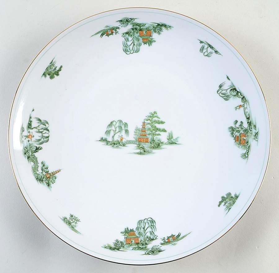Green Willow 12" Chop Plate (Round Platter) by Narumi-1