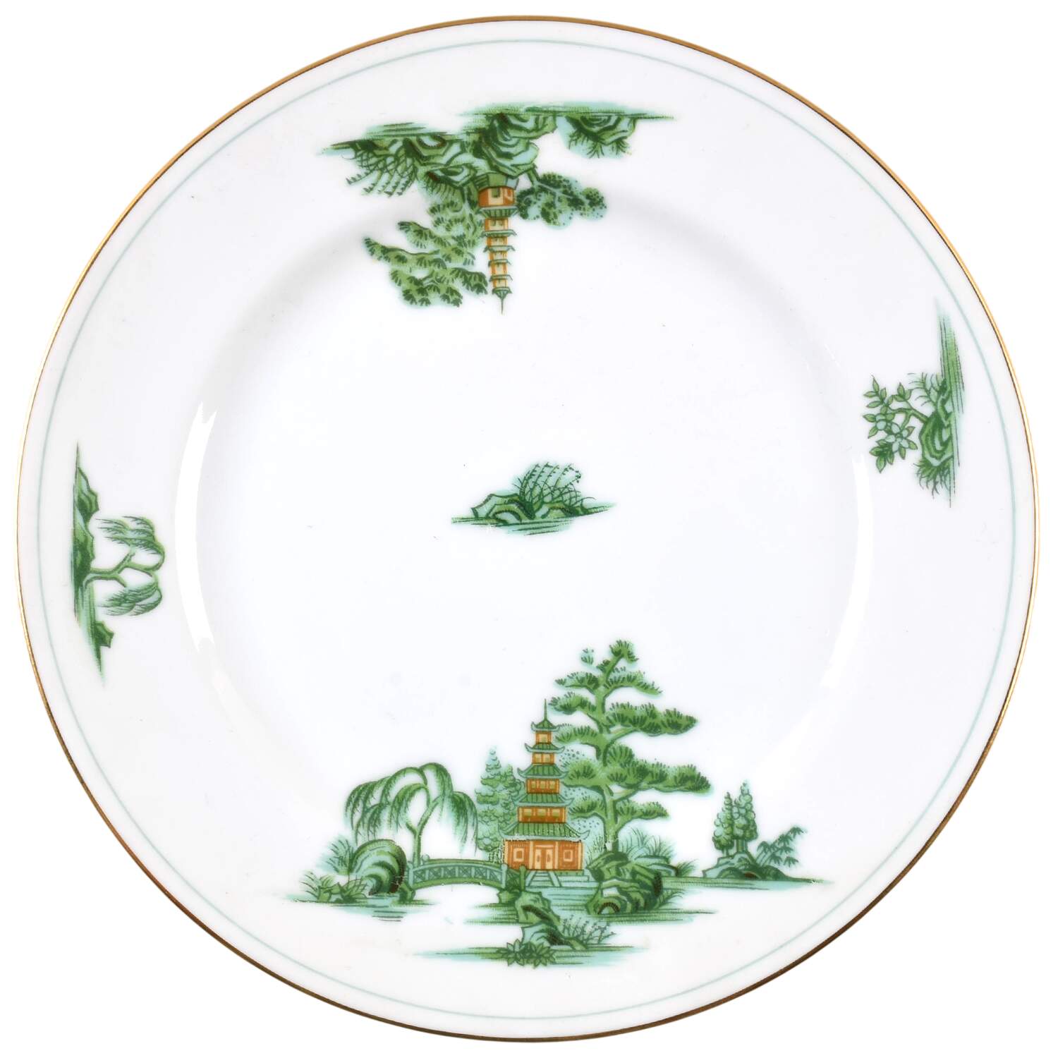 Green Willow Bread & Butter Plate by Narumi-1